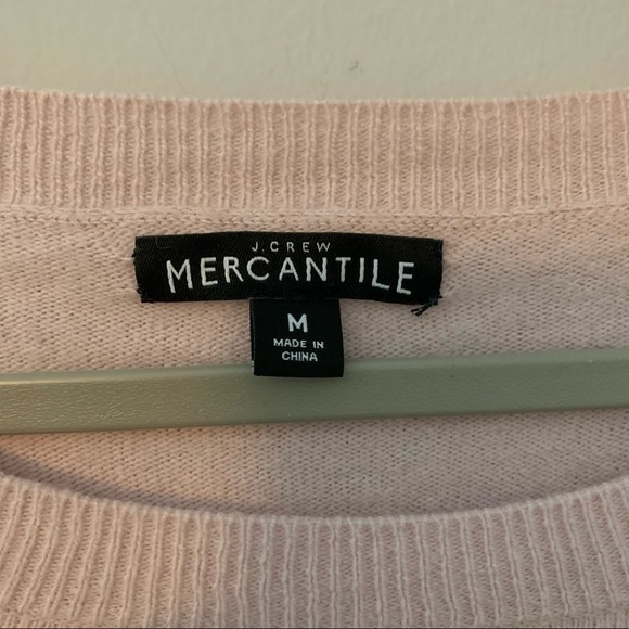 Women’s J. Crew Mercantile light pink wool blend pullover sweater size M - Picture 2 of 4